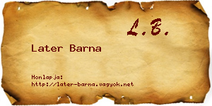 Later Barna névjegykártya